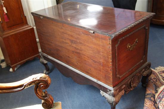 An 18th century Irish style mahogany coffer, W.4ft D.2ft 2in. H.2ft 9in.